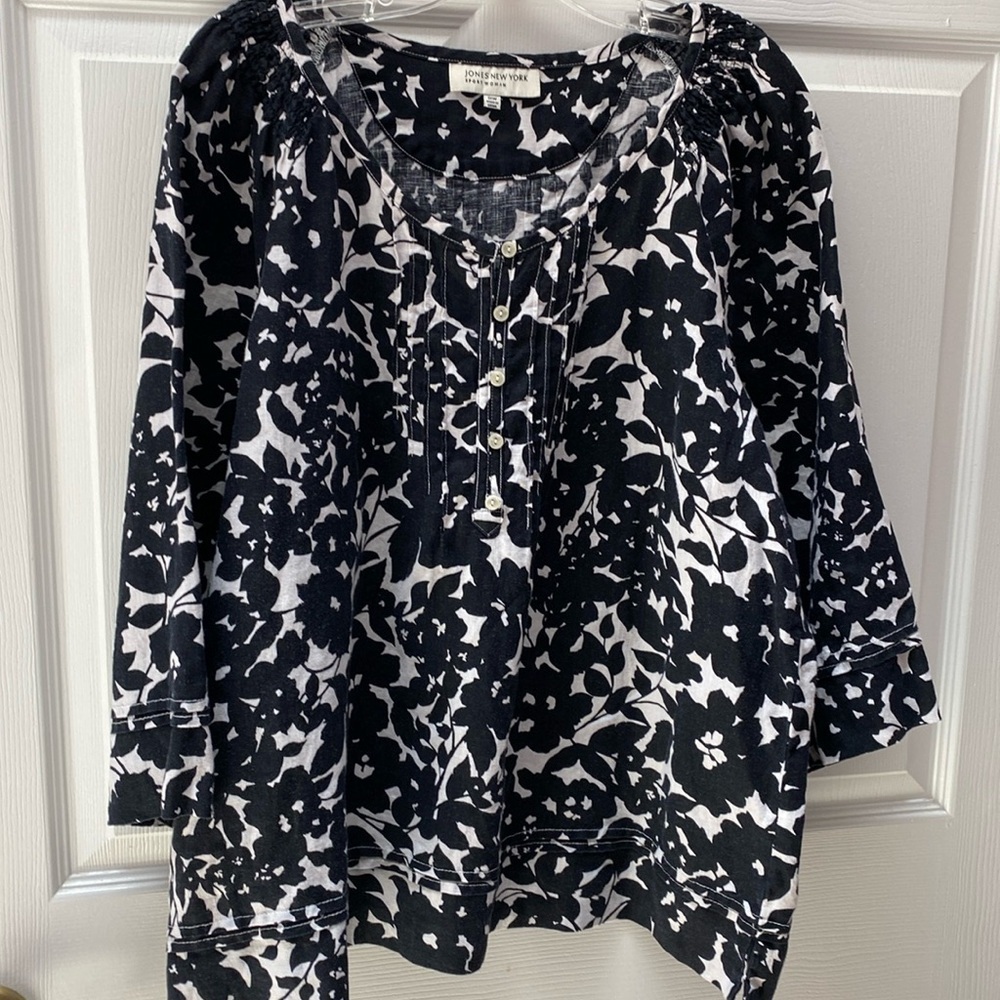 U women Jones New York casual 3/4 sleeve plus size pullover shirt size 1X